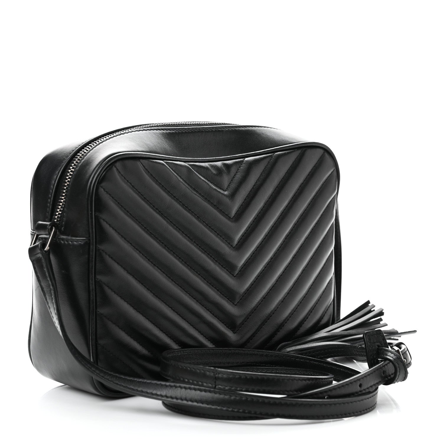 Saint Laurent Calfskin Matelasse Monogram Lou Camera Bag Black 3 of 10