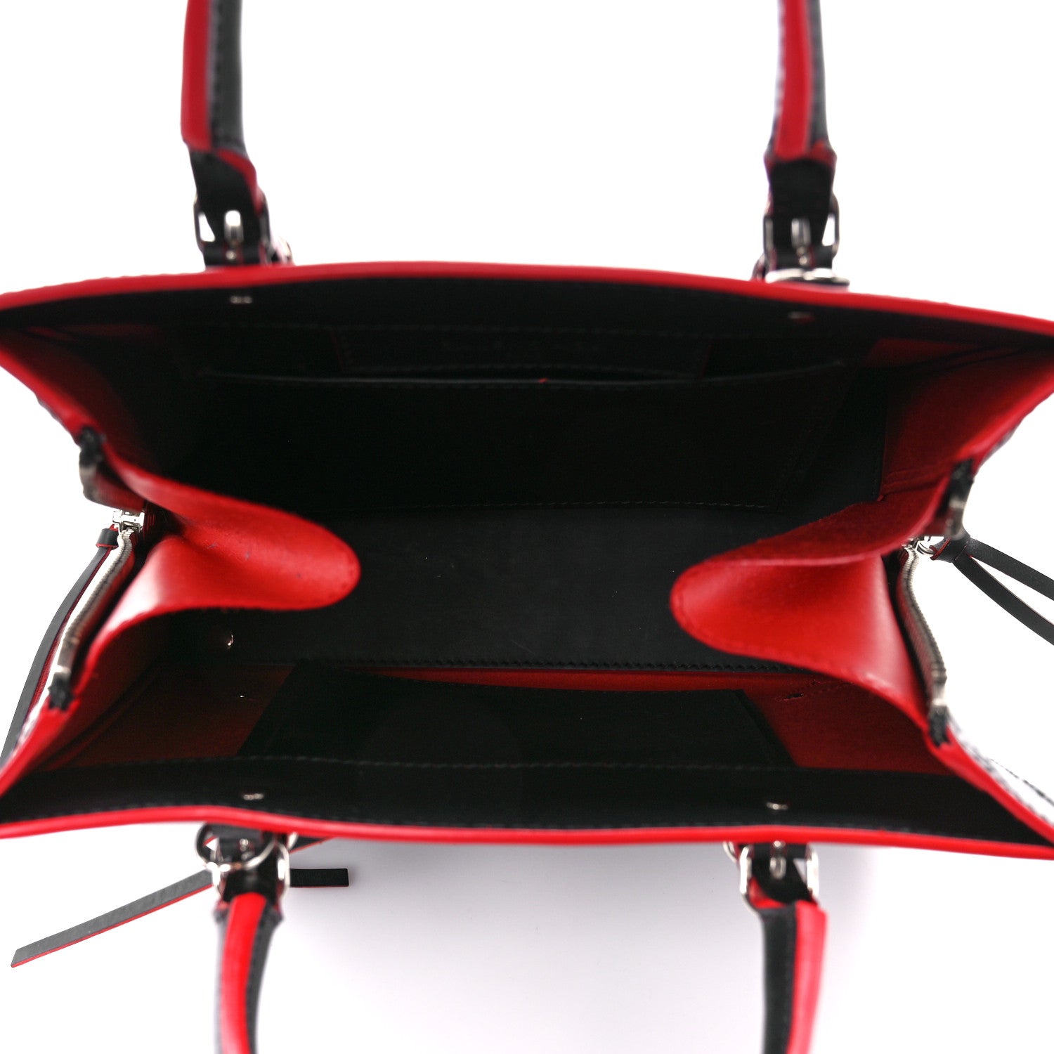 Balenciaga Rubberized Calfskin Papier Mini A4 Zip Around Tote Black Red 6 of 11