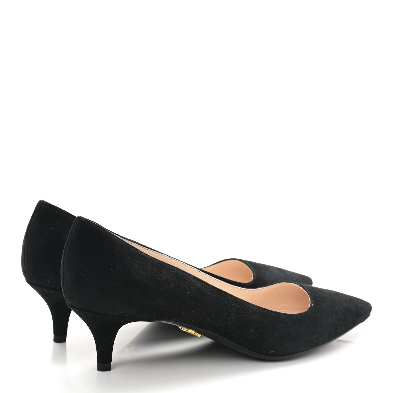 Prada Suede Pointed Toe Pumps 39 Black 4 of 8