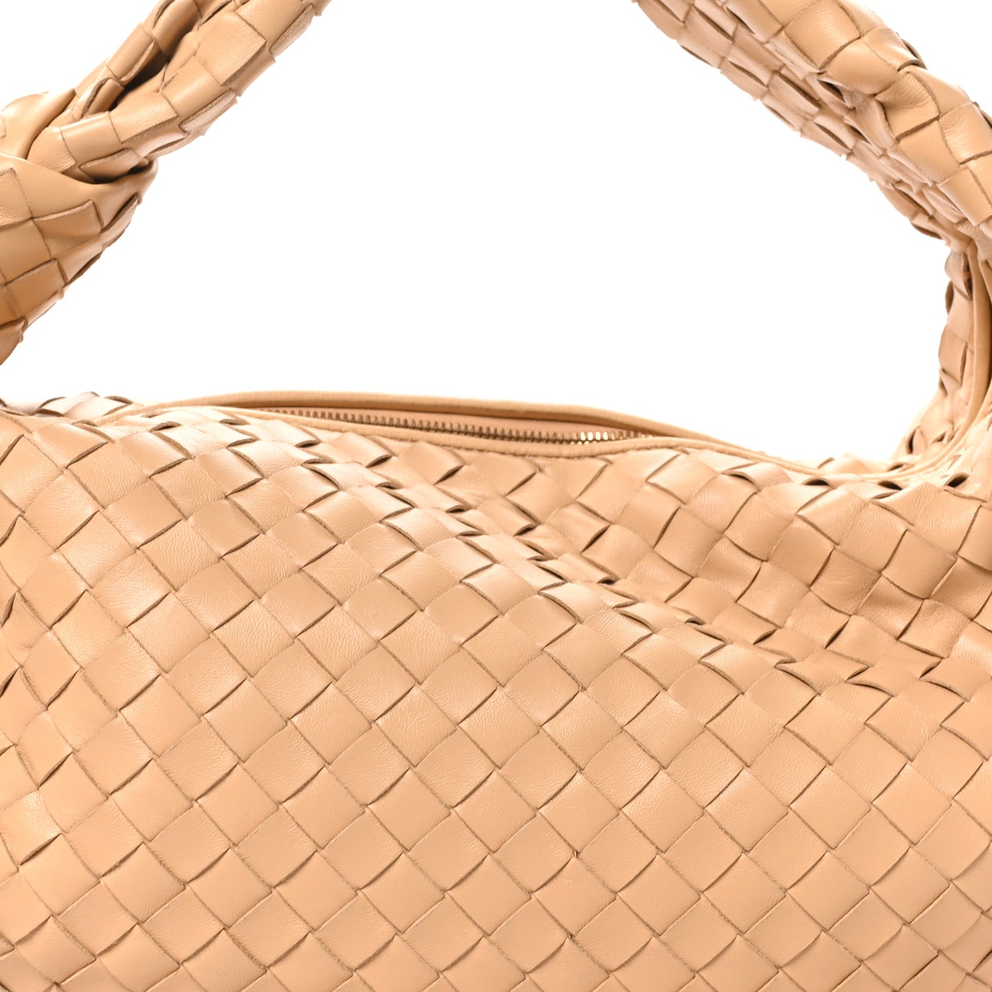 Nappa Intrecciato Small Jodie Hobo Almond