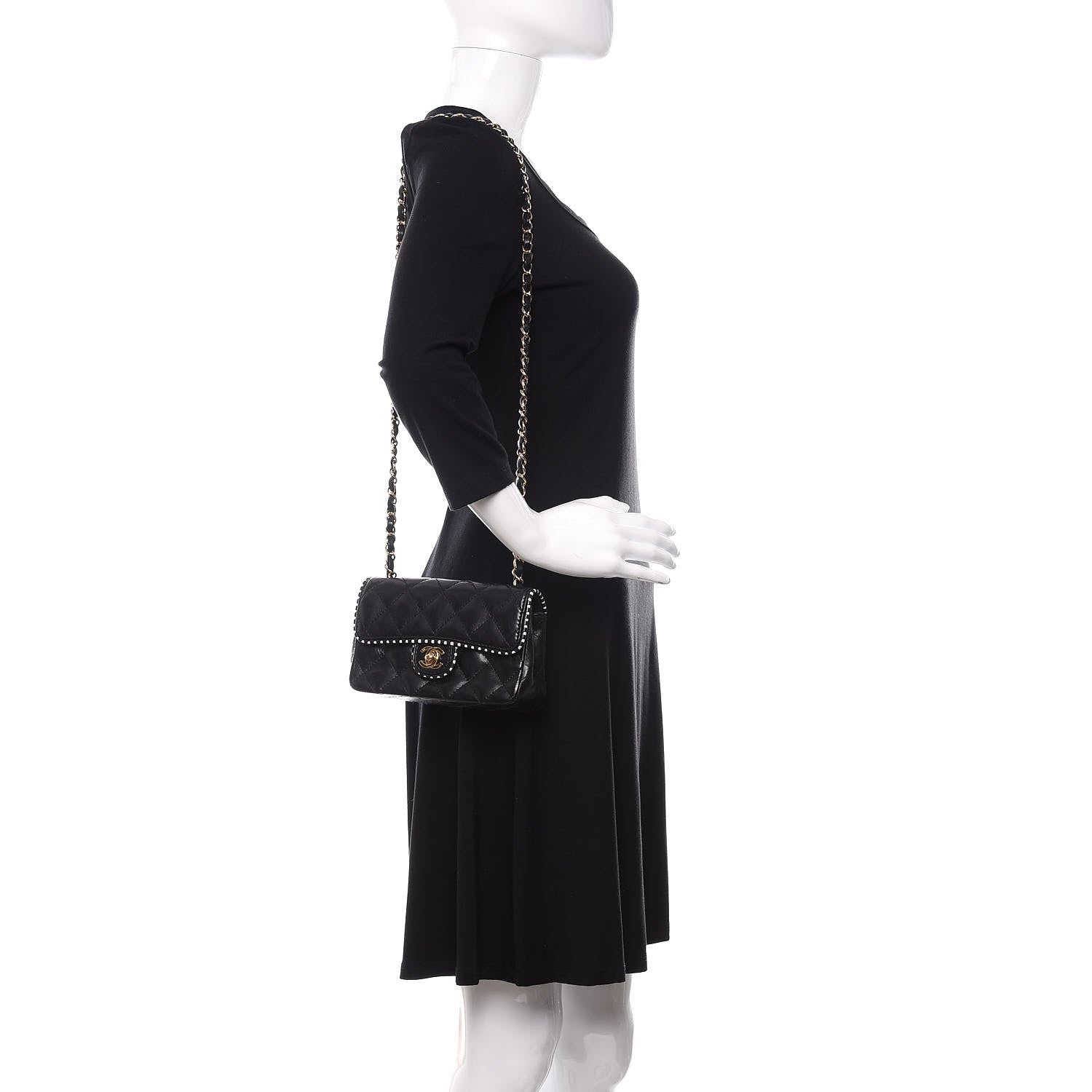 Chanel Lambskin Quilted Mini Flap Black 2 of 11