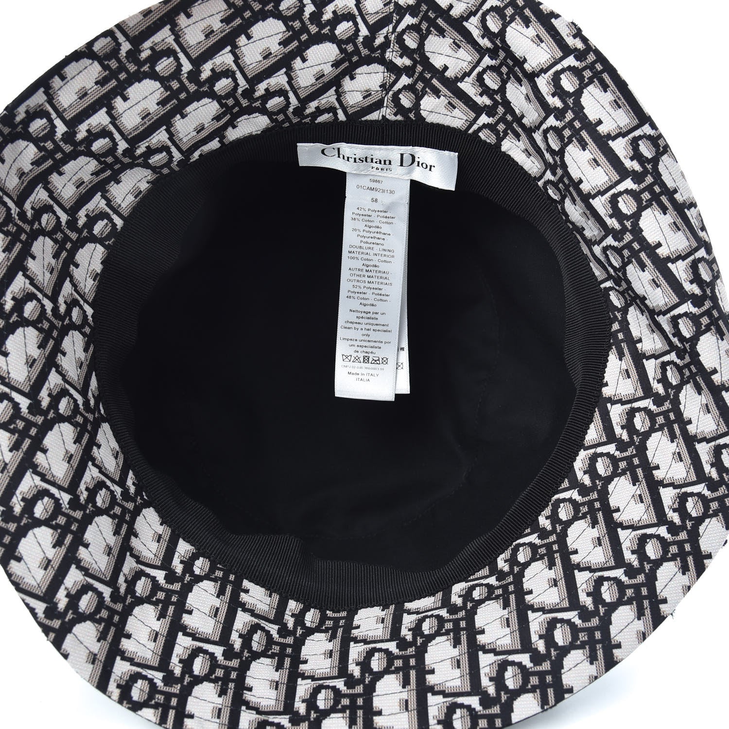 Christian Dior Camouflage Logo Bucket Hat 58 Black 6 of 7