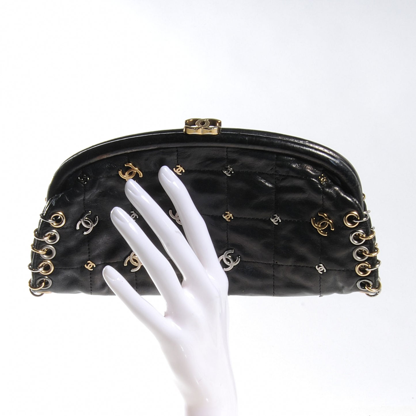 Leather Rockstar Symbols Clutch