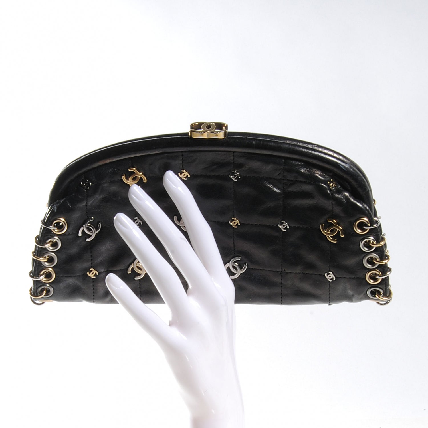 Chanel Leather Rockstar Symbols Clutch 2 of 7