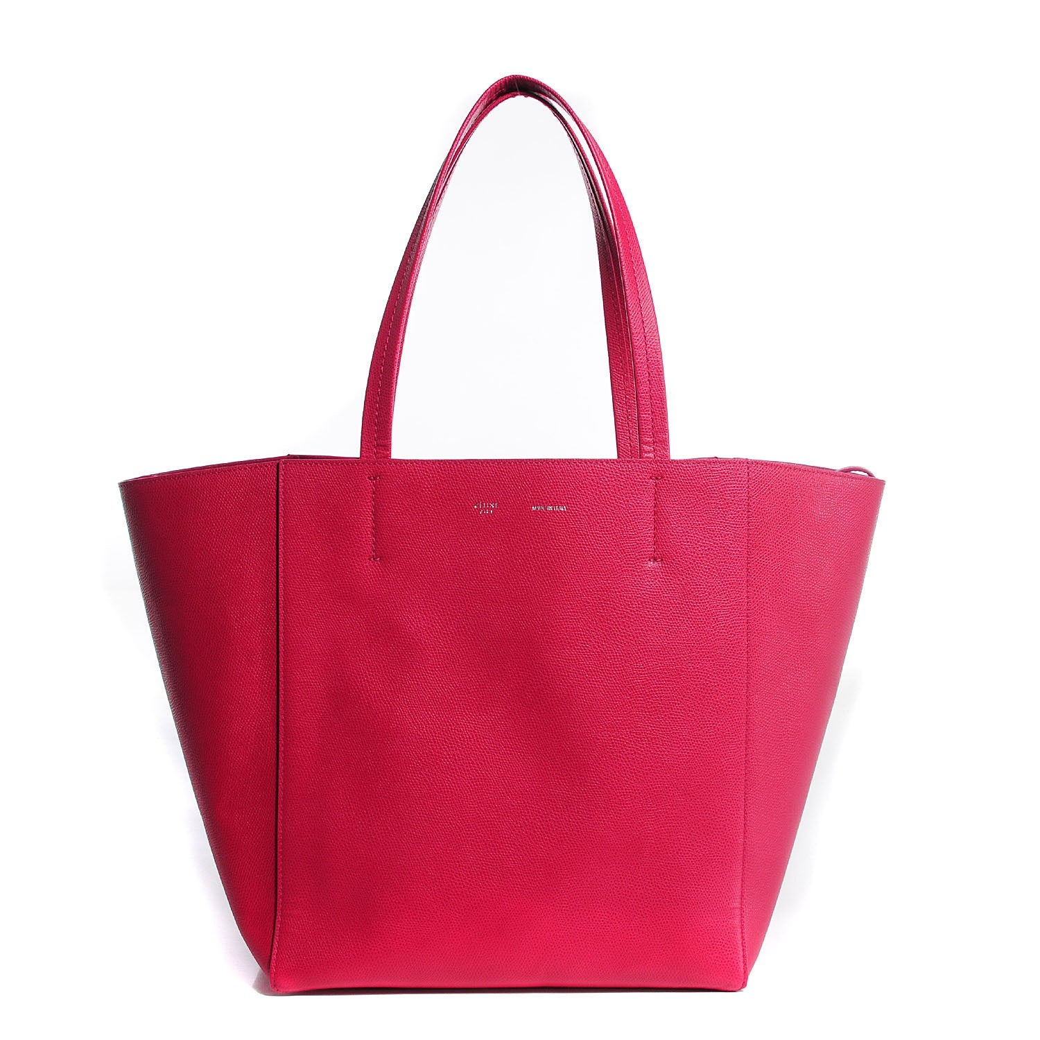 Celine Grained Calfskin Small Horizontal Cabas Phantom Fuchsia 1 of 8