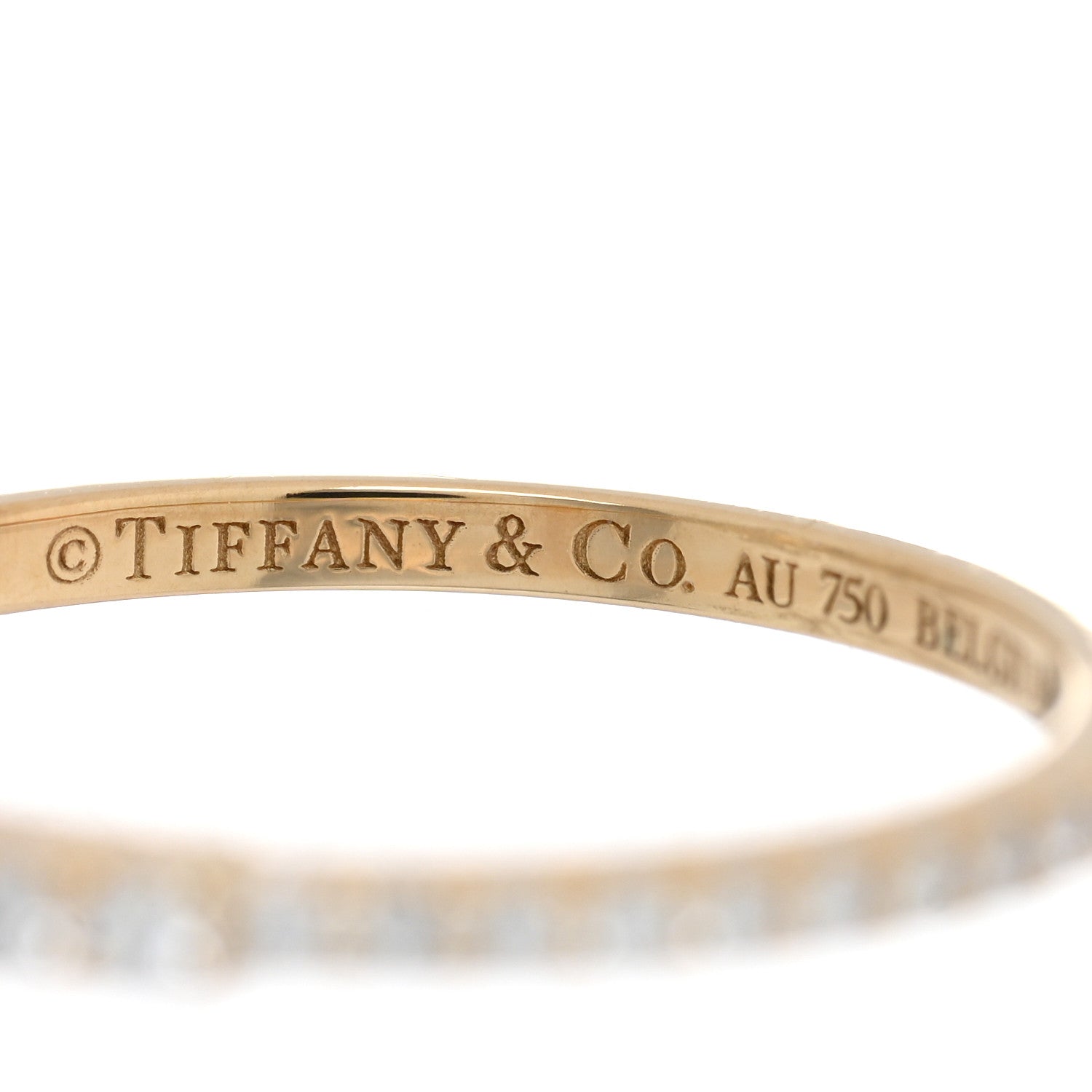 Tiffany 18K Yellow Gold Diamond T Wire Pave Ring 47 4 4 of 4