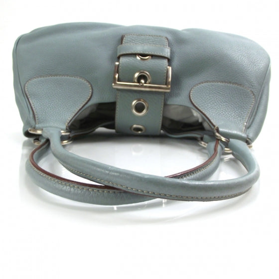 Vitello Daino Shoulder Bag Blue
