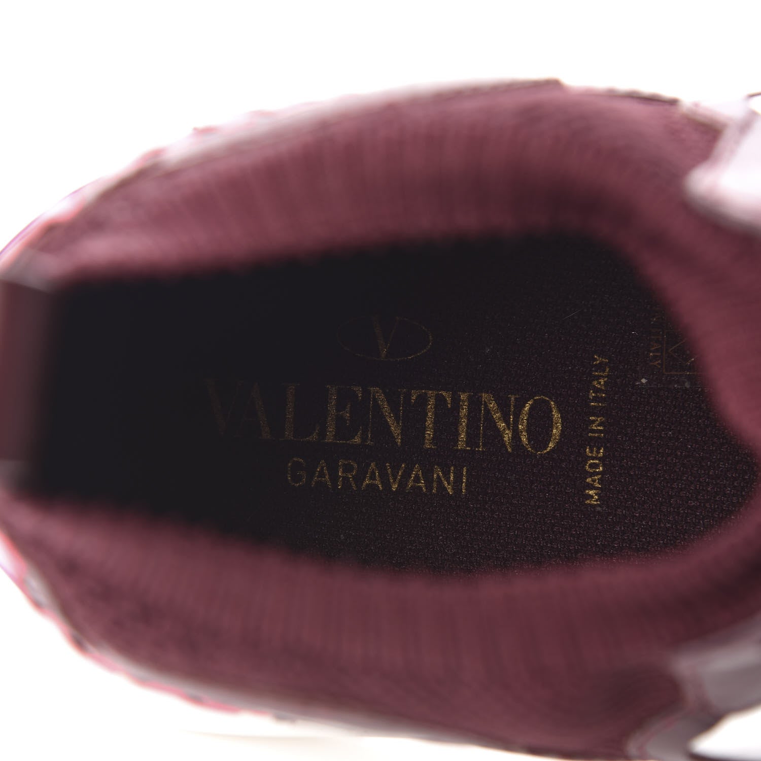 Valentino Garavani Calfskin Mens Mixed Media Sneakers 39 Burgundy 7 of 8