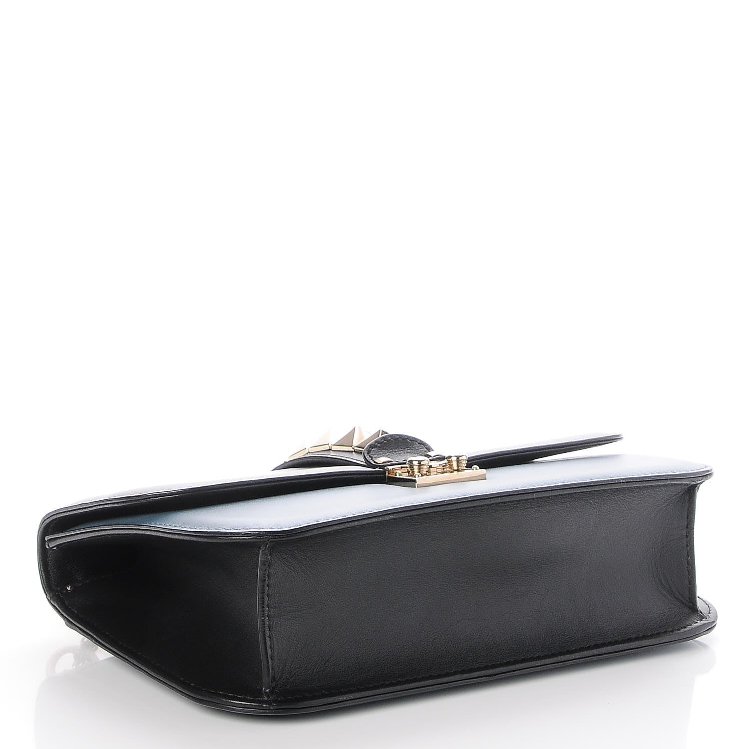 Valentino Garavani Vitello Tri-Color Medium Glam Lock Rockstud Flap Grey Blue Black 5 of 8