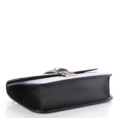 Valentino Garavani Vitello Tri-Color Medium Glam Lock Rockstud Flap Grey Blue Black 5 of 8