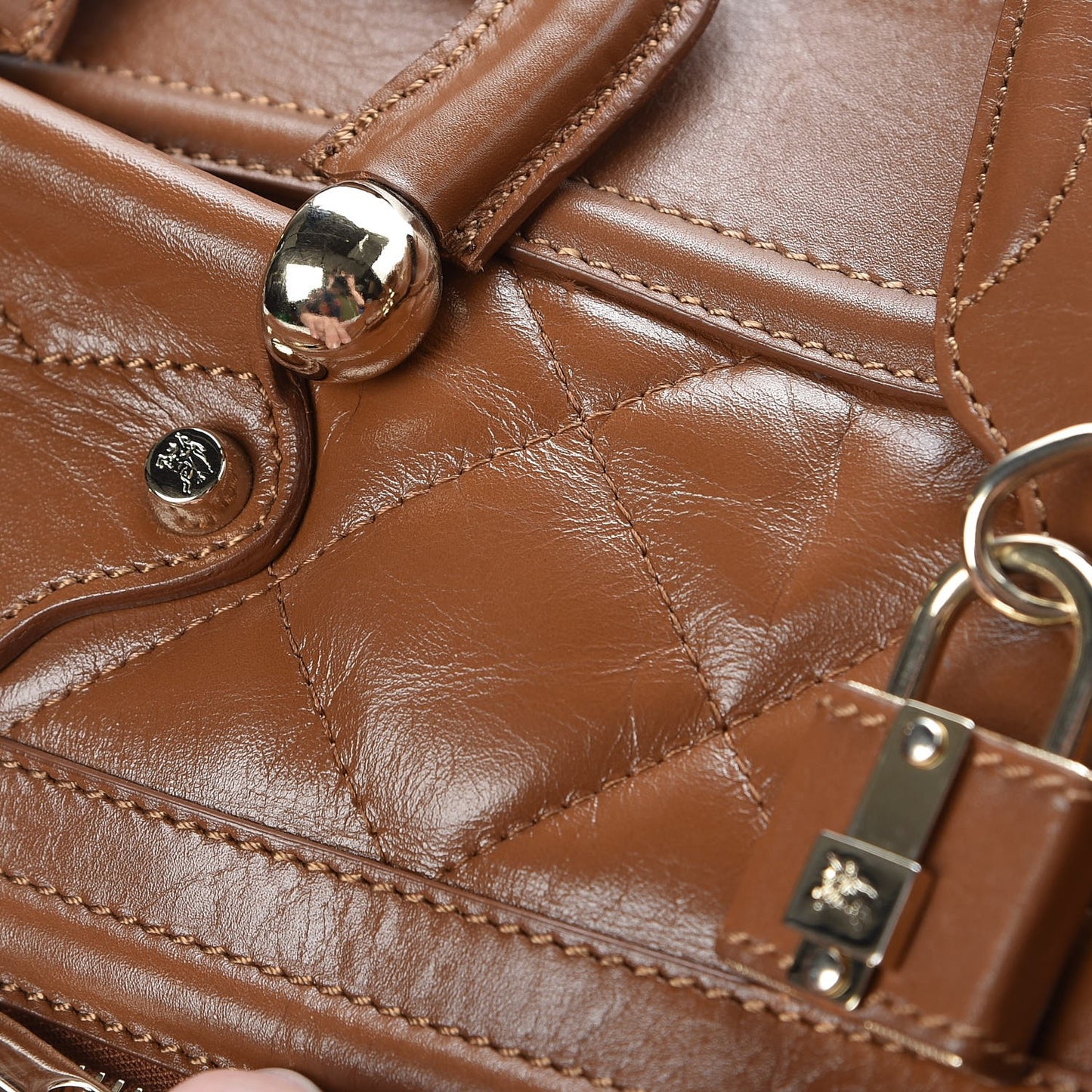 Calfskin Quilted Large Manor Tote Tan