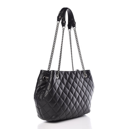 Chanel Lambskin Quilted Accordion Tote Black 3 of 10