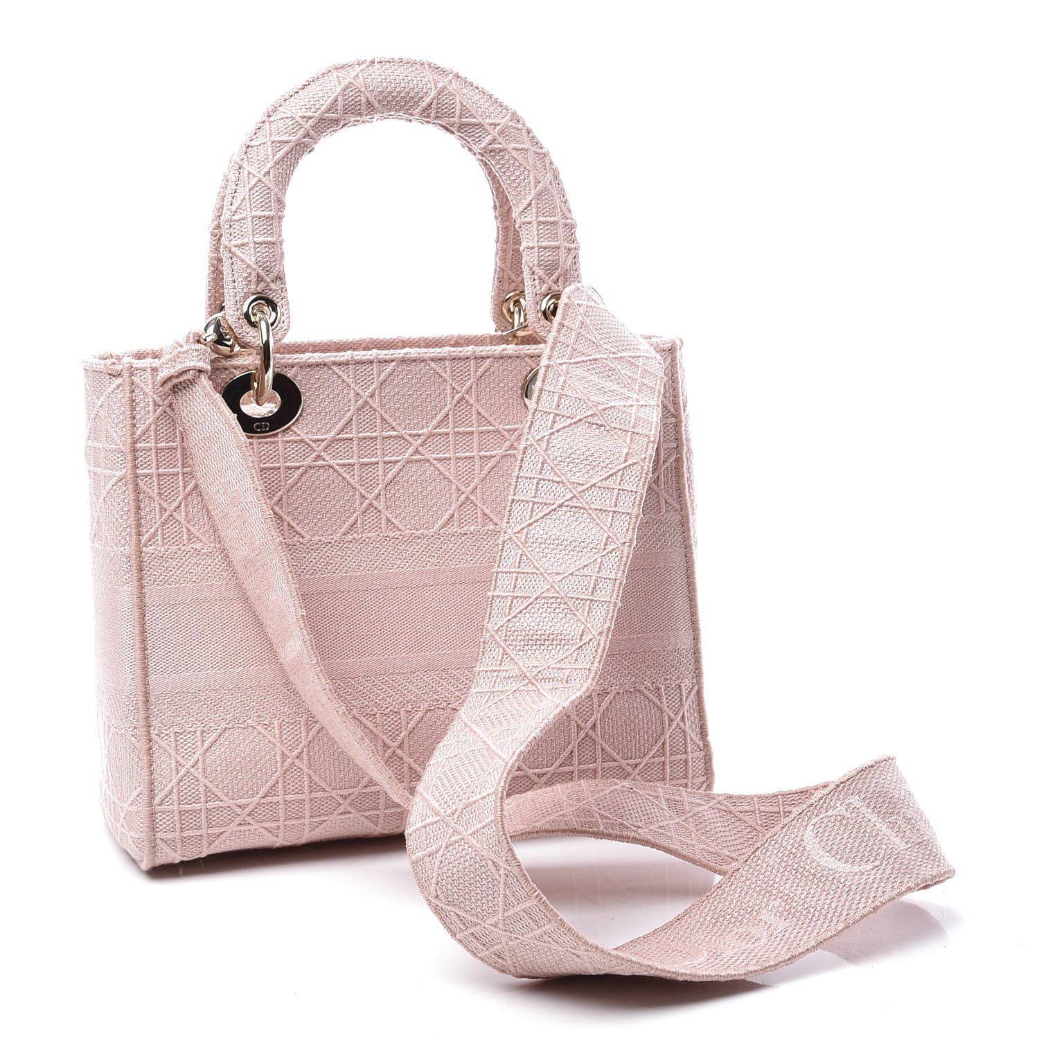 Christian Dior Canvas Embroidered Medium Lady D-Lite Bois De Rose 2 of 9