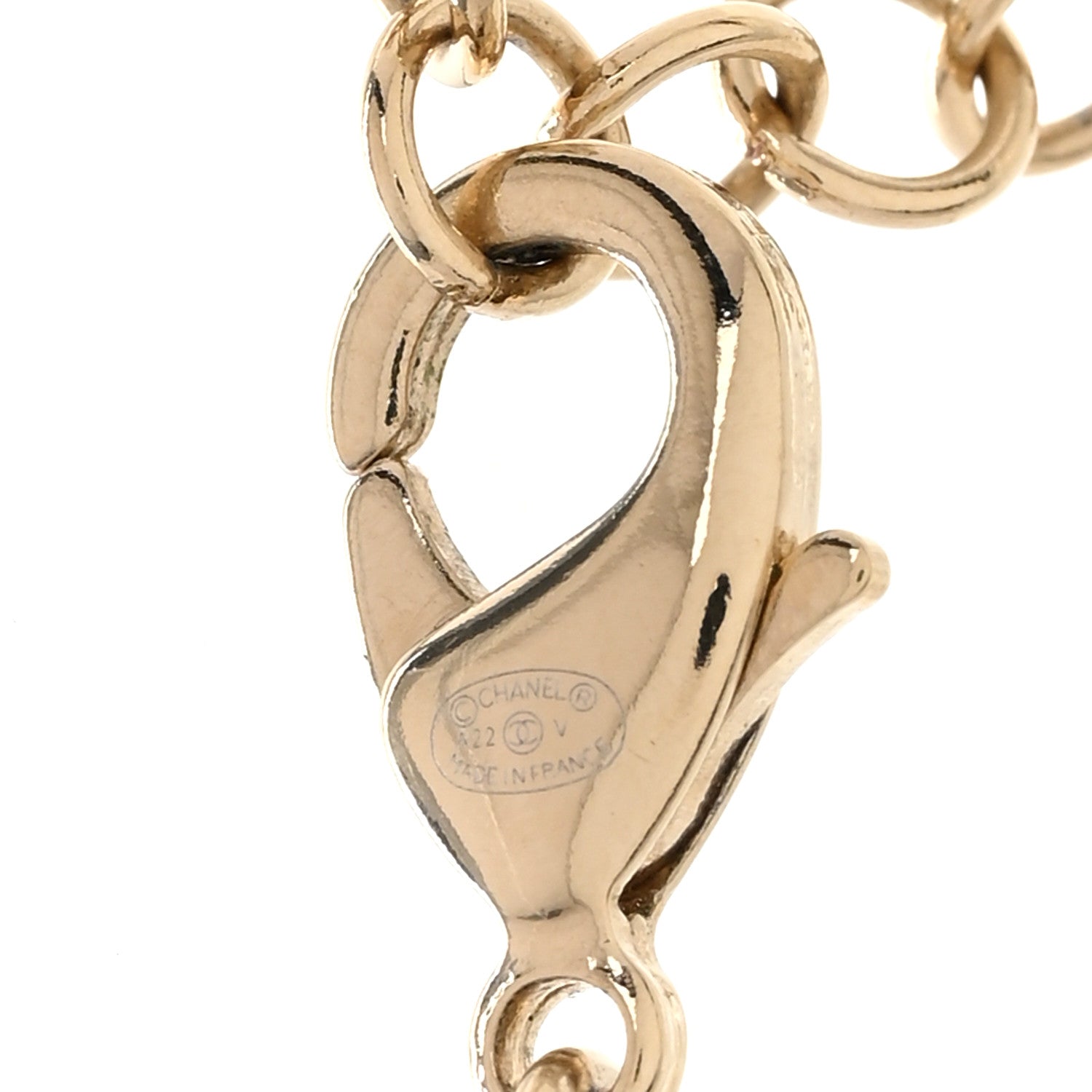 Chanel Crystal CC Chain Short Necklace Gold 5 of 6