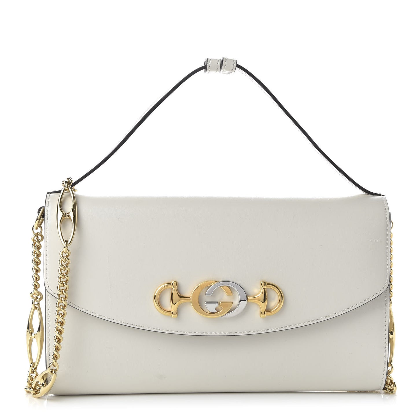 Shibuya Calfskin Small Zumi Top Handle Shoulder Bag Mystic White