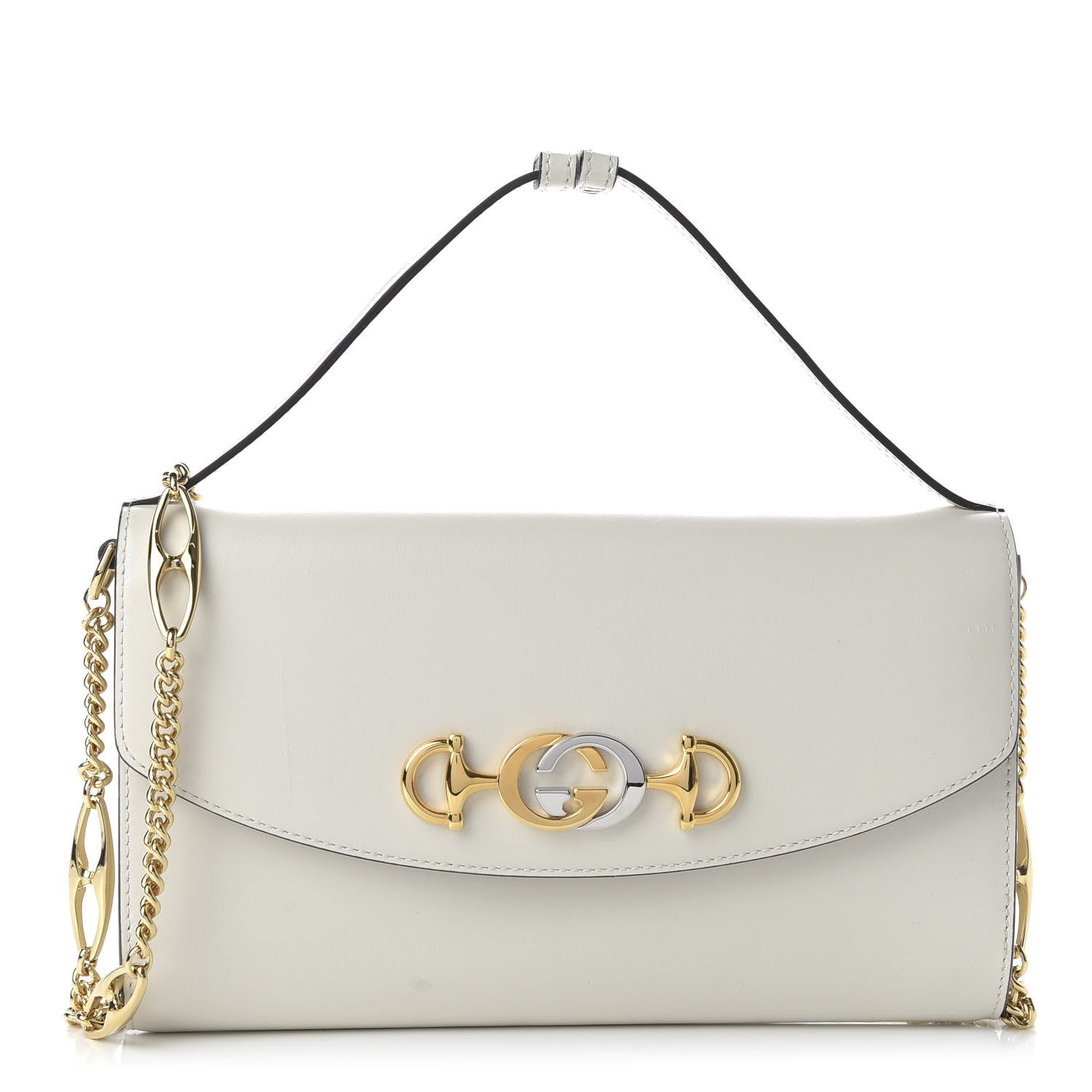 Gucci Shibuya Calfskin Small Zumi Top Handle Shoulder Bag Mystic White 1 of 10
