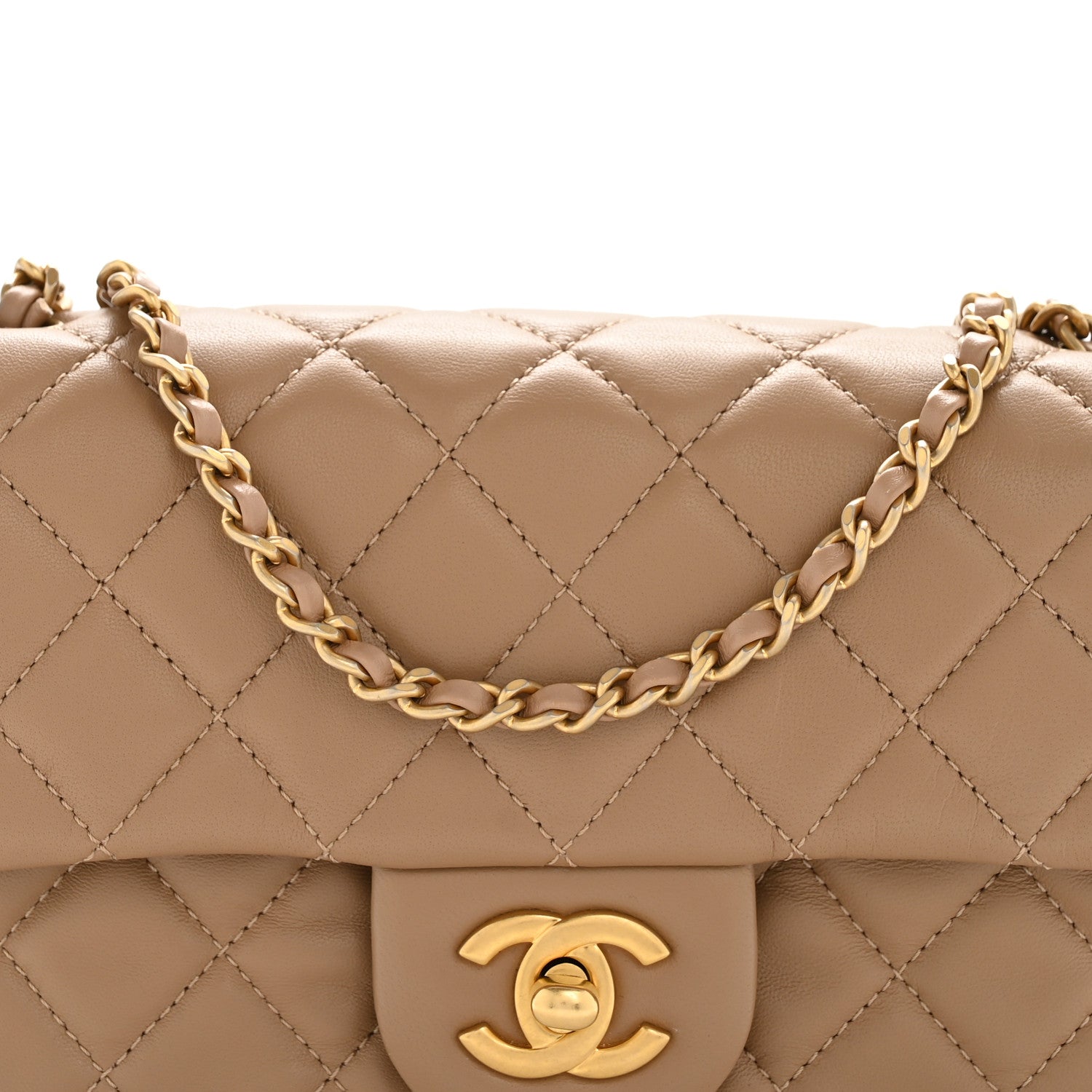 Chanel Lambskin Quilted Mini Rectangular Pearl Crush Flap Beige 8 of 11