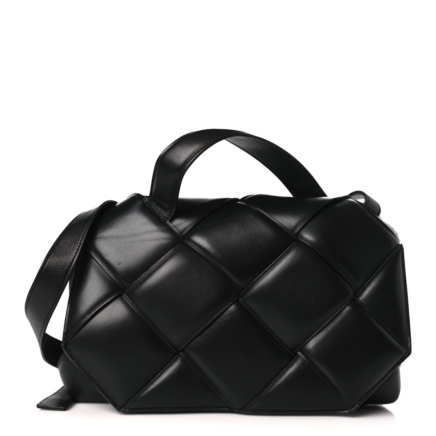 Bottega Veneta Nappa Intreccio Padded Top Handle Shoulder Bag Black 1 of 8