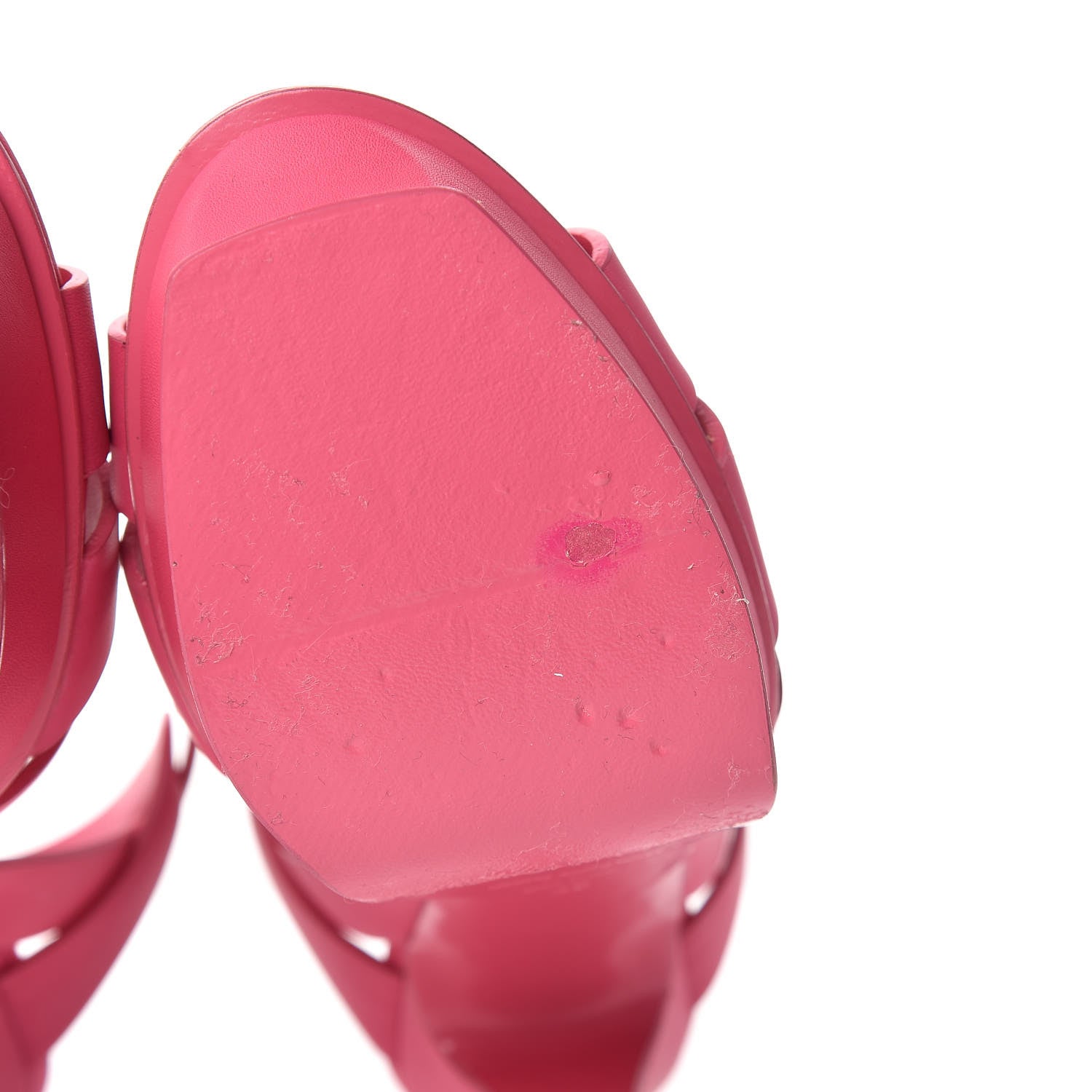 Saint Laurent Grained Calfskin Tribute 105 Platform Sandals 38 Rose Clair 6 of 17