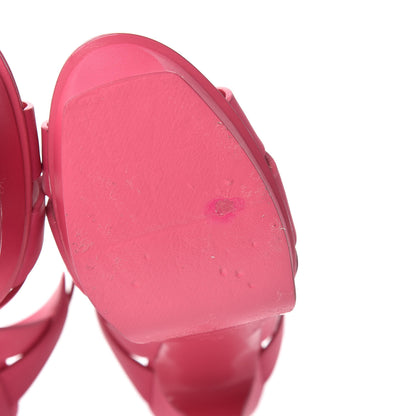 Saint Laurent Grained Calfskin Tribute 105 Platform Sandals 38 Rose Clair 6 of 17