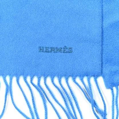 Hermes Cashmere Mr Farrier Patch Detail Muffler Bleu Grec 4 of 5
