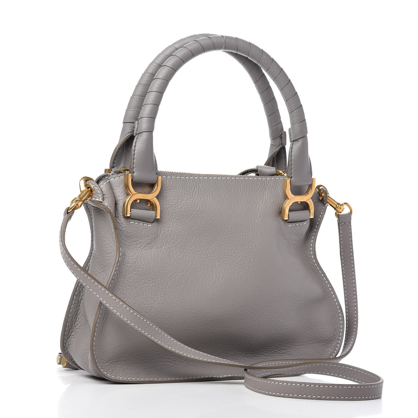 Calfskin Small Marcie Satchel Cashmere Grey