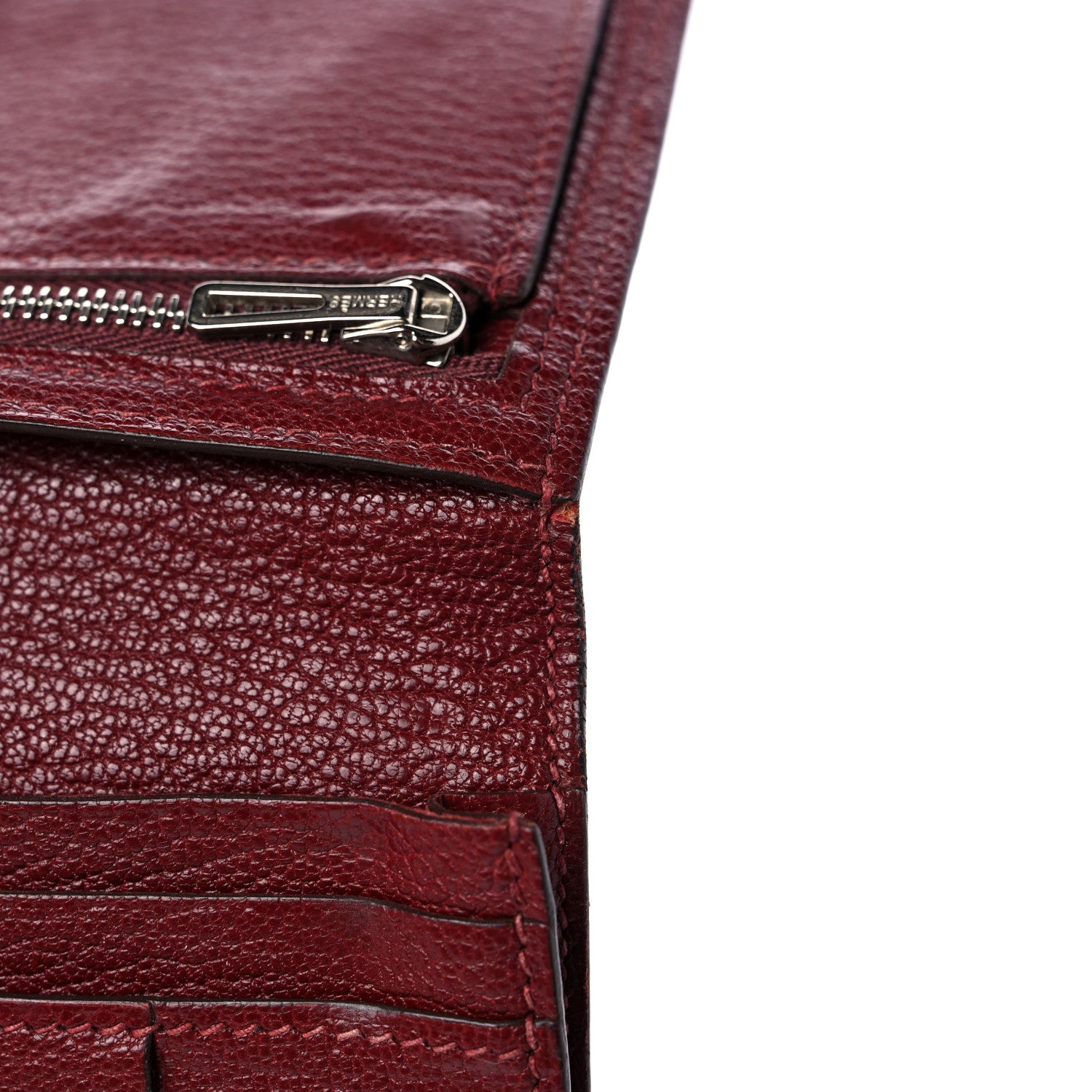 Hermes Chèvre Mysore Bearn Gusset Wallet Rouge H 11 of 16