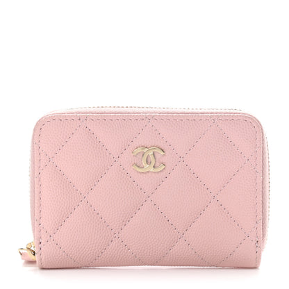 Chanel Caviar Quilted Zip Coin Purse Light Pink 1 of 9