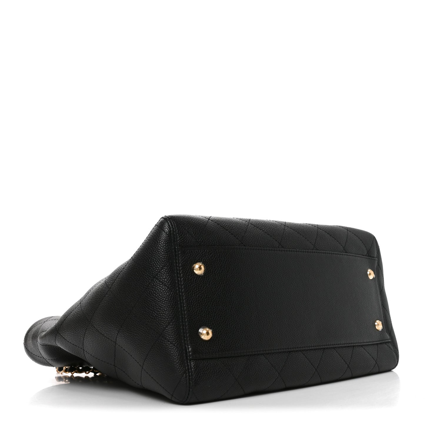 Caviar Quilted Shopping Tote Black