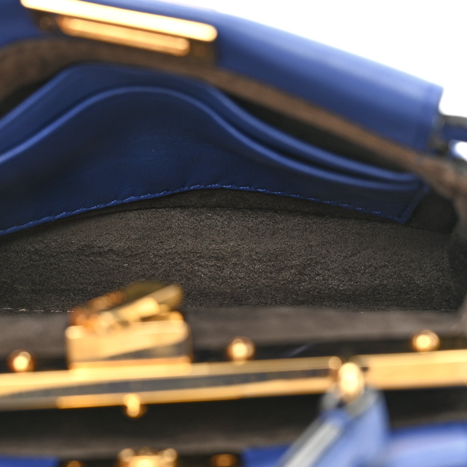 Fendi Shiny Nappa Micro Peekaboo Iconic Satchel Bluette 5 of 16