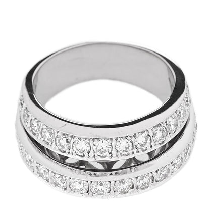 Parker & West by FASHIONPHILE 18K White Gold Diamond 2.45ctw Three-Row Ring 56 7.5 8 of 9