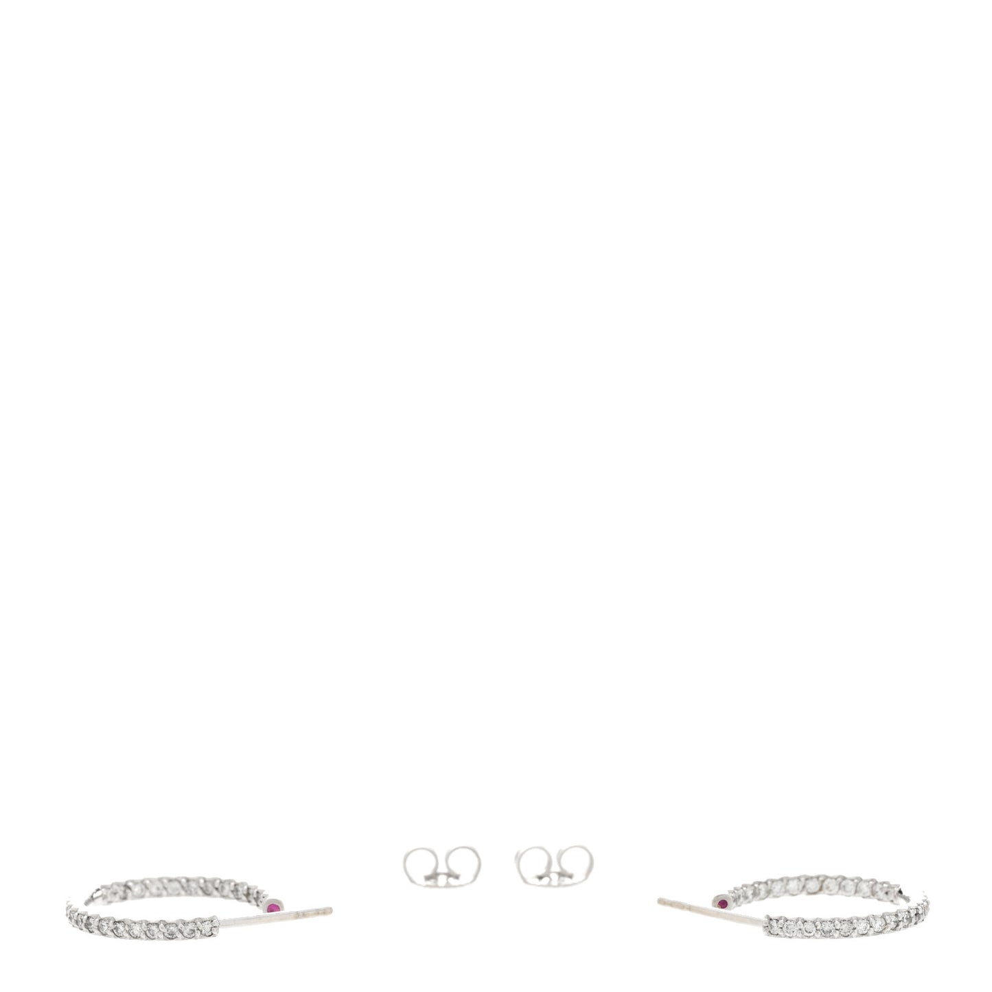 18K White Gold Diamond .52ctw Inside Outside Hoop Earrings