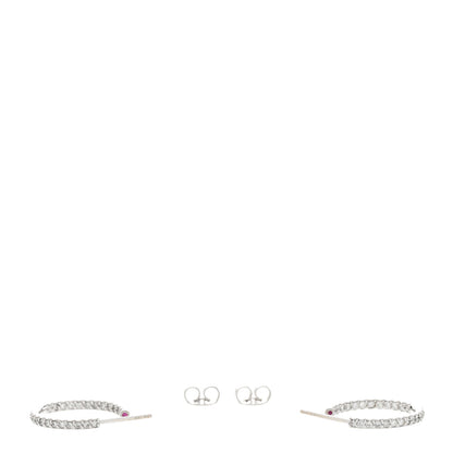 Roberto Coin 18K White Gold Diamond .52ctw Inside Outside Hoop Earrings 3 of 4