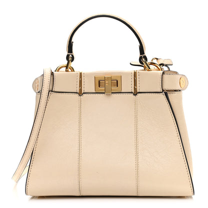 Fendi Agnello Old Shine Mini Peekaboo Iconic Satchel Camelia 1 of 11