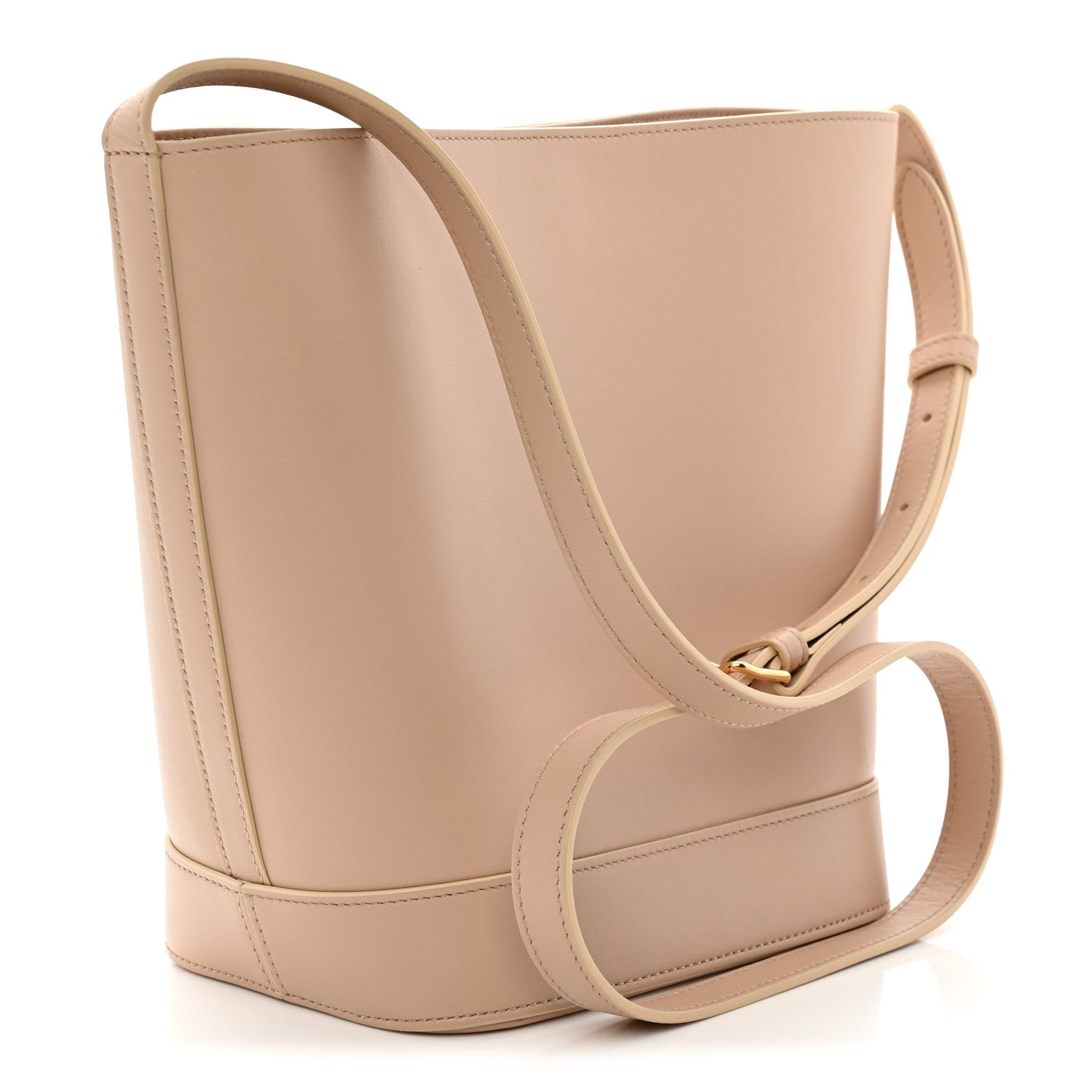 Celine Smooth Calfskin Small Cuir Triomphe Bucket Bag Nude 3 of 10