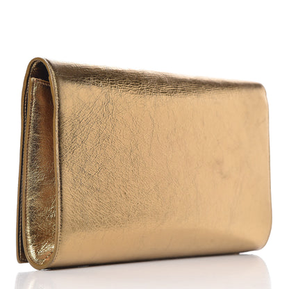 Saint Laurent Metallic Calfskin Monogram Large Belle De Jour Clutch Gold 3 of 10