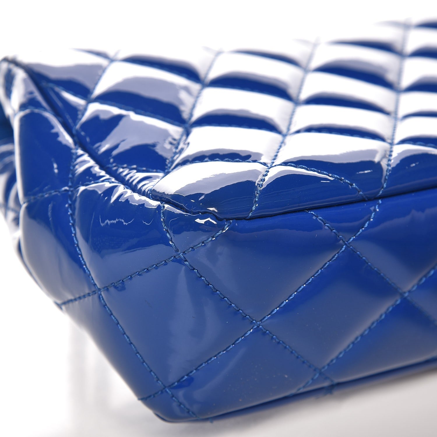 Chanel Patent Quilted Small Coco Shine Flap Blue 21 of 21