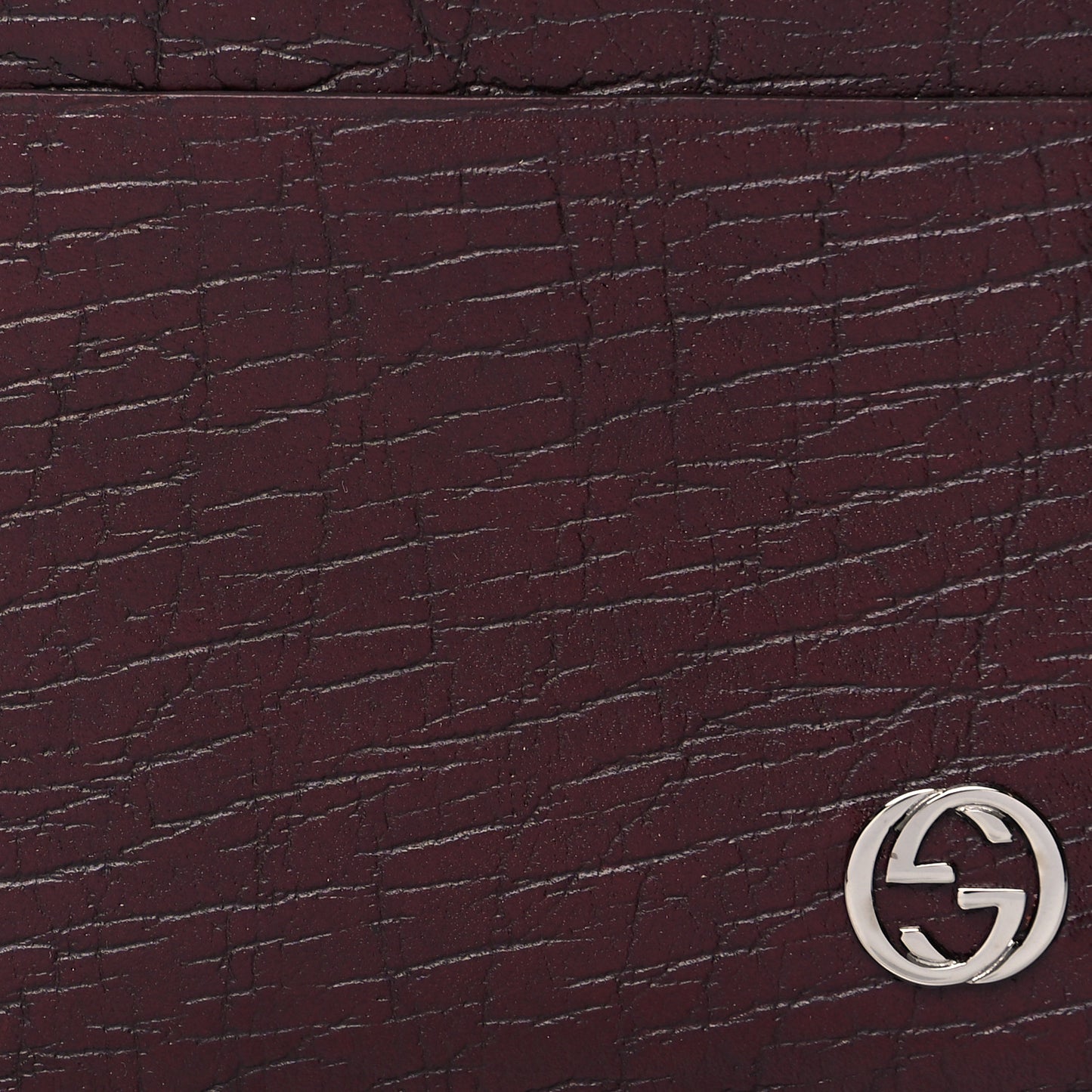 Calfskin GG Card Holder Burgundy