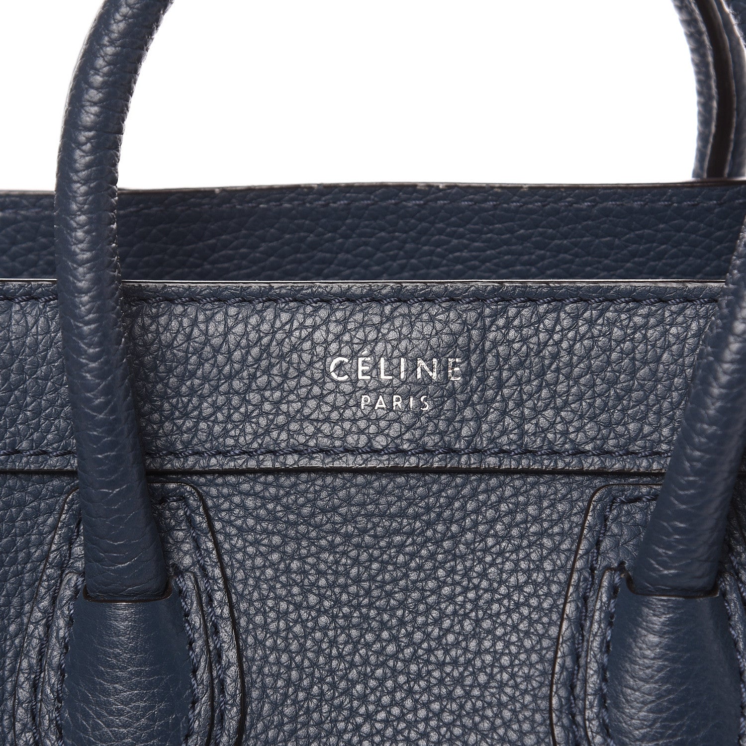 Celine Drummed Calfskin Nano Luggage Orage 7 of 11