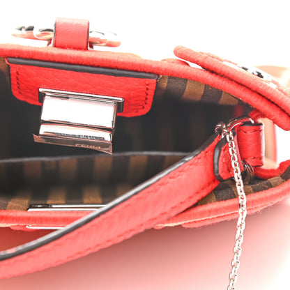 Fendi Canvas Vitello Volanato FF Embroidered Pico Peekaboo Charm Sand Tulipano 4 of 9
