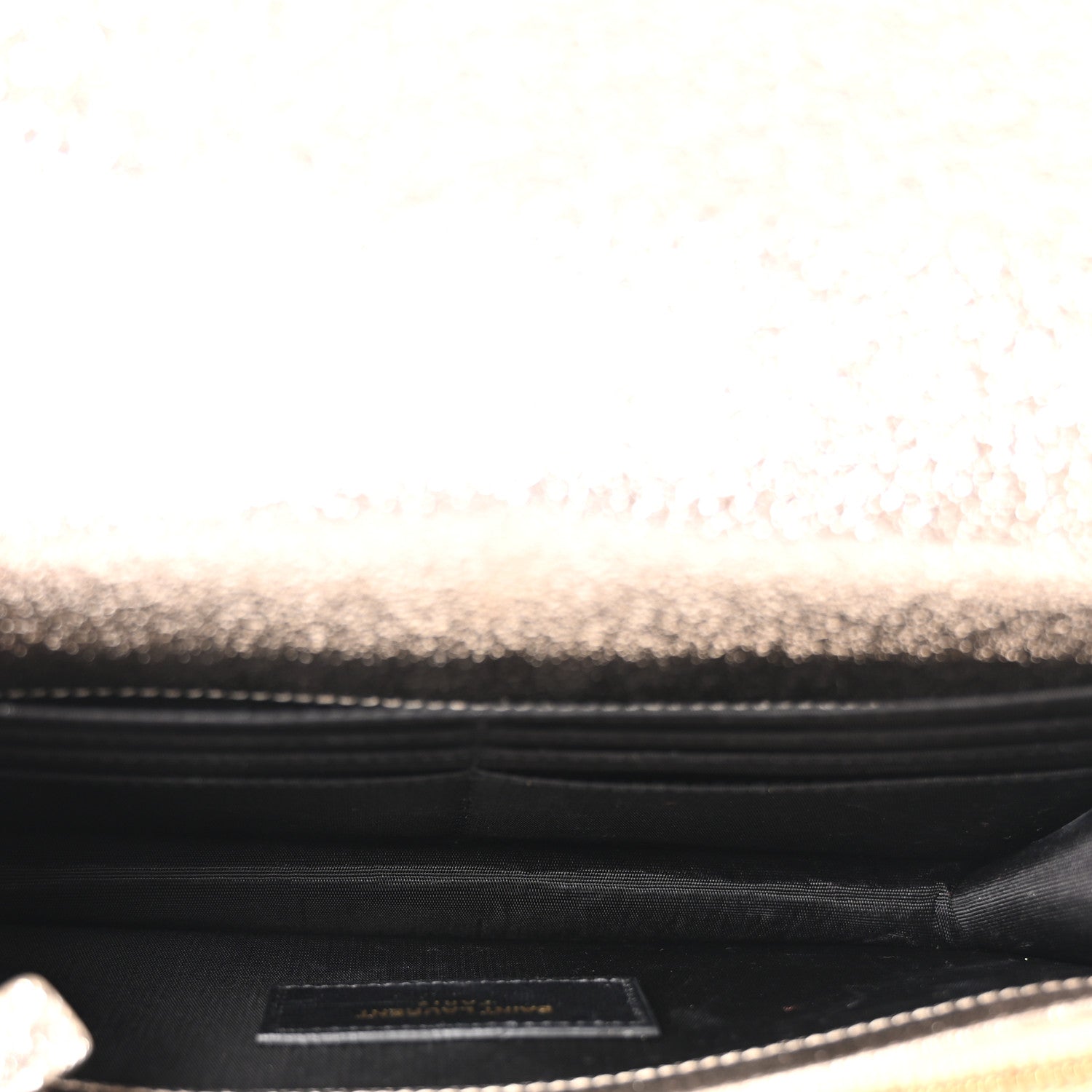 Saint Laurent Metallic Crackled Calfskin Matelasse Chevron Monogram Envelope Chain Wallet Gold 5 of 11