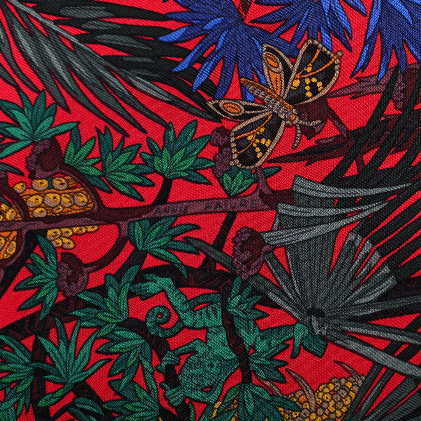 Silk Jardin A Sintra Scarf 90 Rouge Bleu Vert