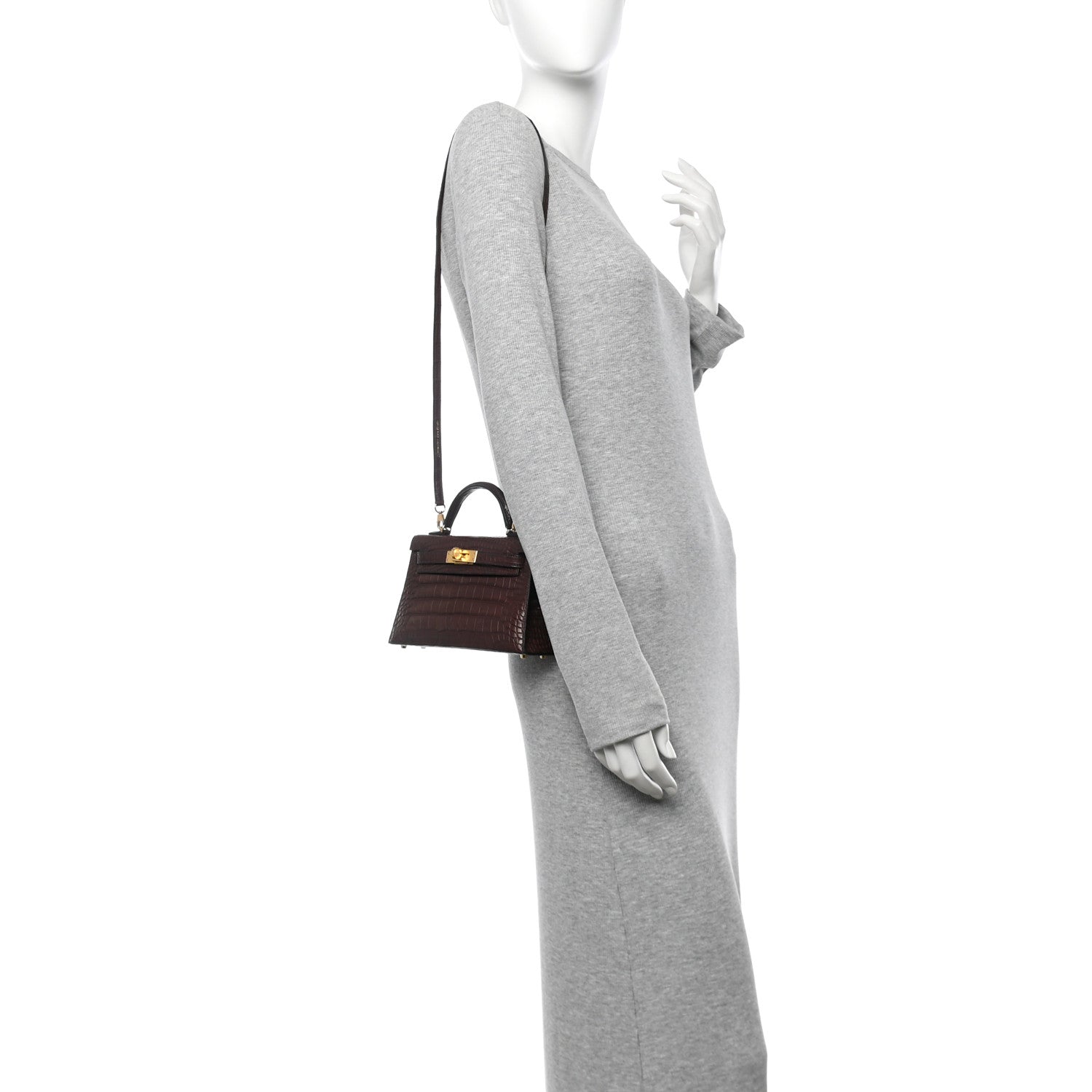 Hermes Matte Alligator Mini Kelly Sellier 20 Havane 2 of 11
