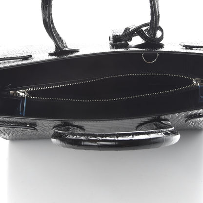 Saint Laurent Calfskin Crocodile Embossed Small Sac de Jour Black 5 of 10