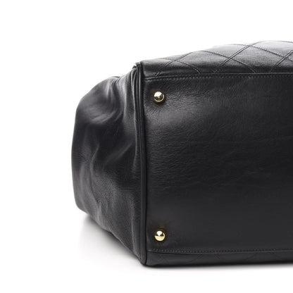 Chanel Calfskin Stitched XL Weekender Black 8 of 10