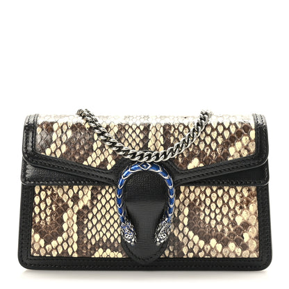 Gucci Snakeskin Azalea Calfskin Enamel Super Mini Dionysus Shoulder Bag New Rock Black Electric Blue 1 of 9