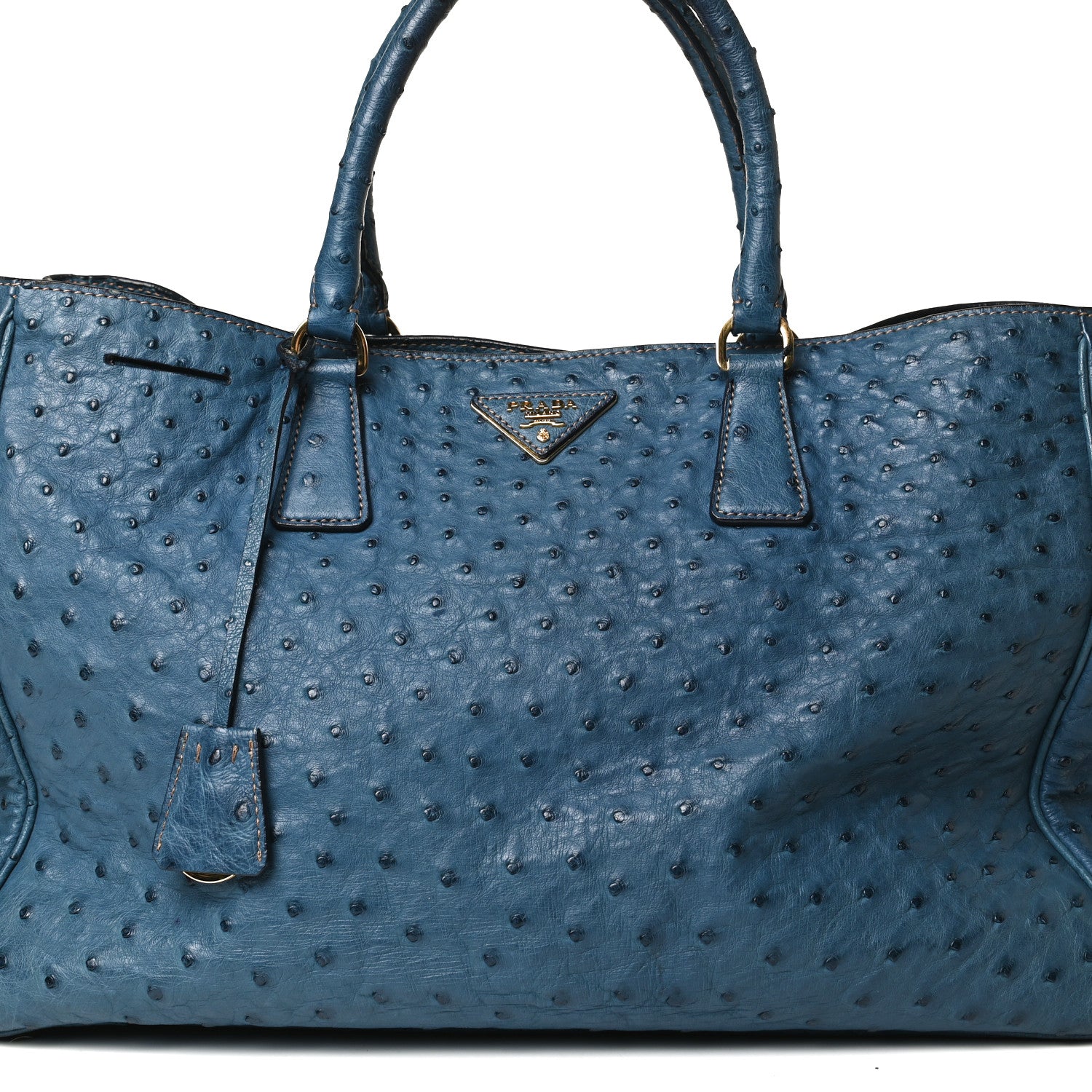 Prada Ostrich Executive Tote Cobalto 8 of 18