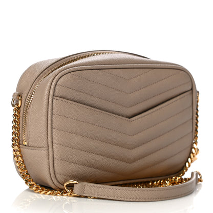 Saint Laurent Grain De Poudre Matelasse Monogram Mini Lou Camera Bag Dark Beige 3 of 10