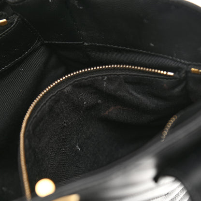 Saint Laurent Grain De Poudre Matelasse Chevron Monogram Shopping Bag Black 13 of 13