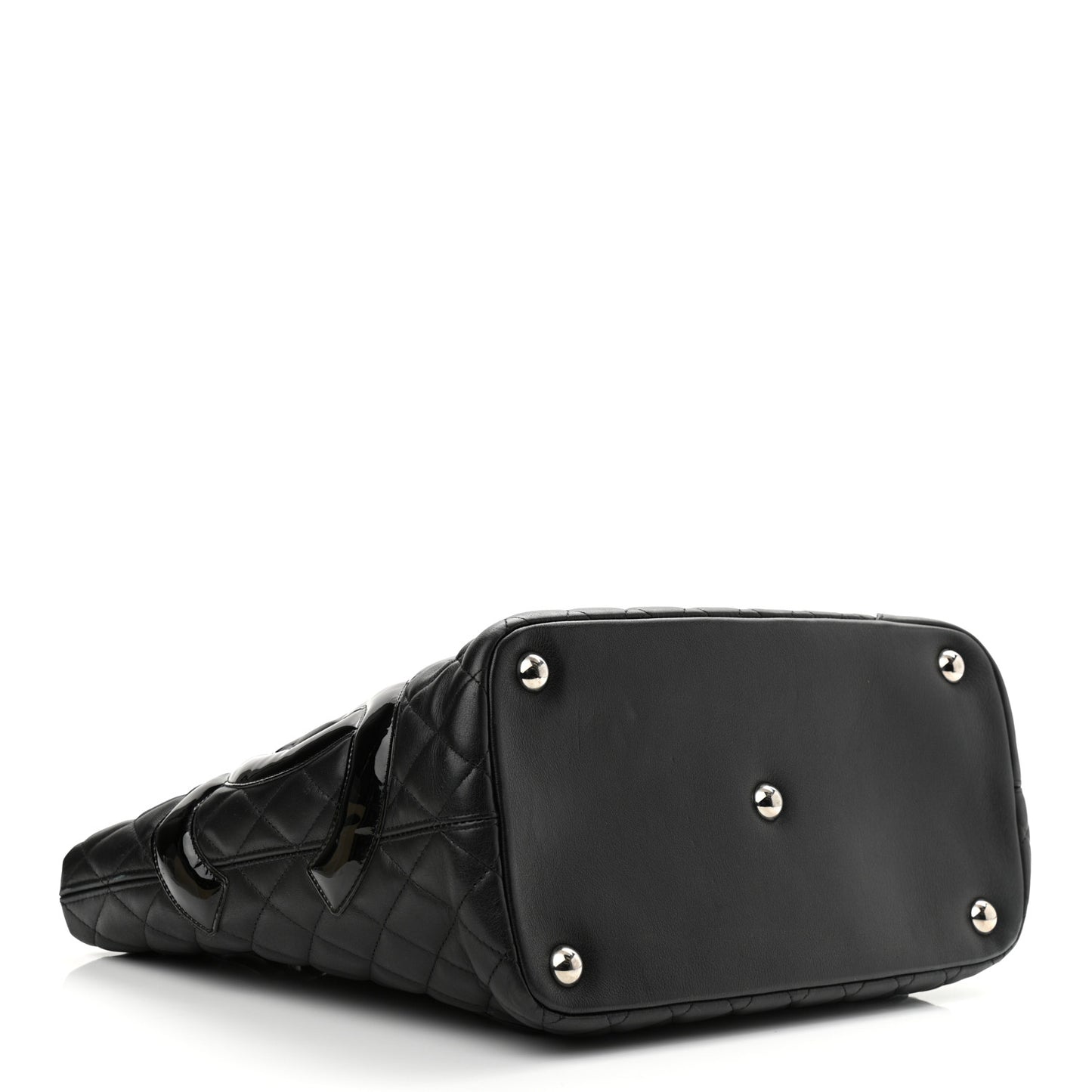 Calfskin Quilted Large Cambon Tote Black